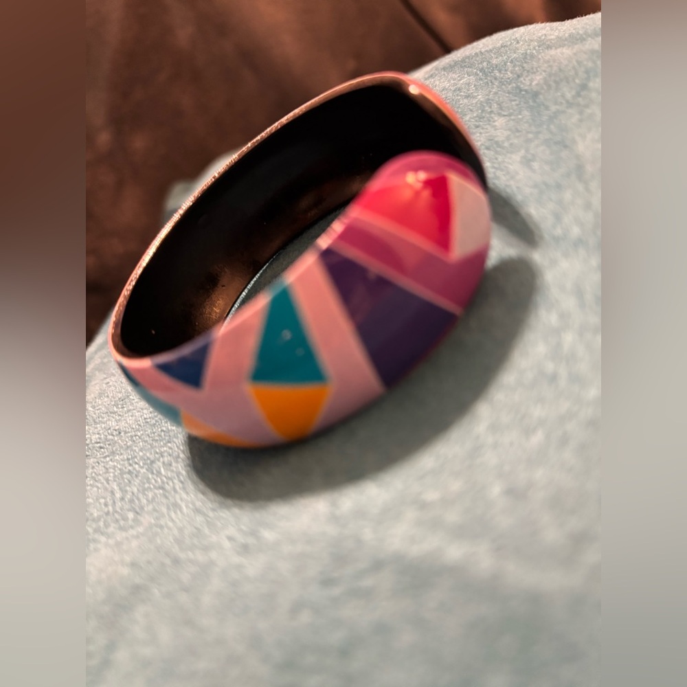 Colorful Geometric Cuff Bangle Set - Picture 9 of 14
